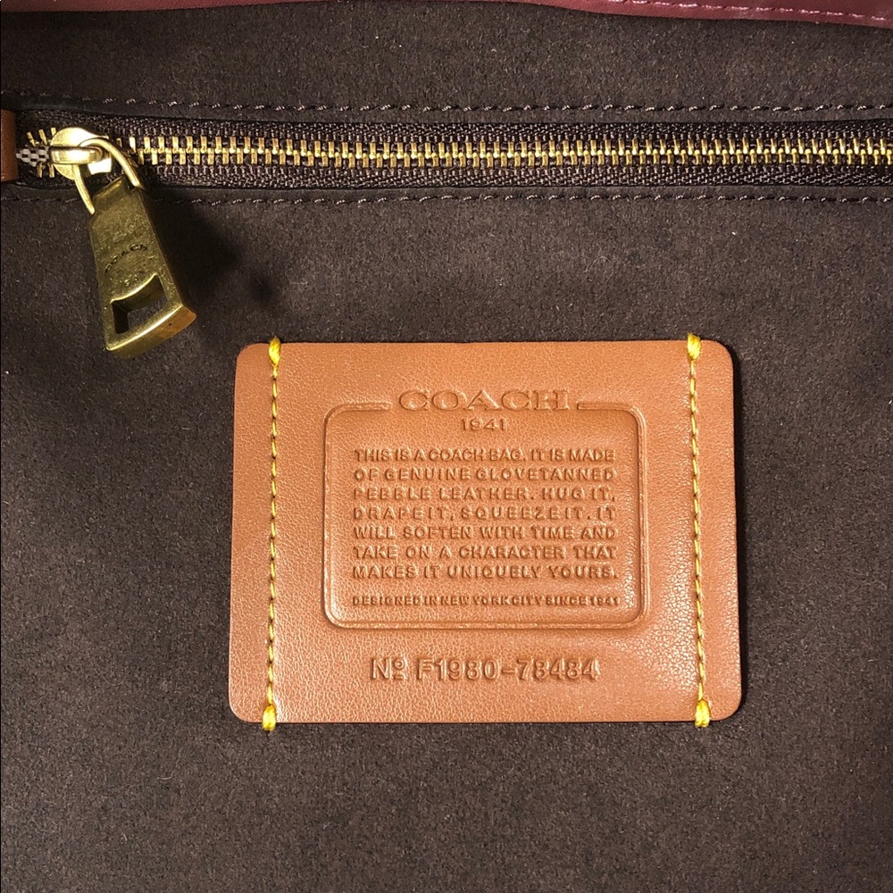 COACH 1941 Troupe Tote Colorblock in Vintage Mauve Brown Burgundy Satchel - Picture 11 of 17